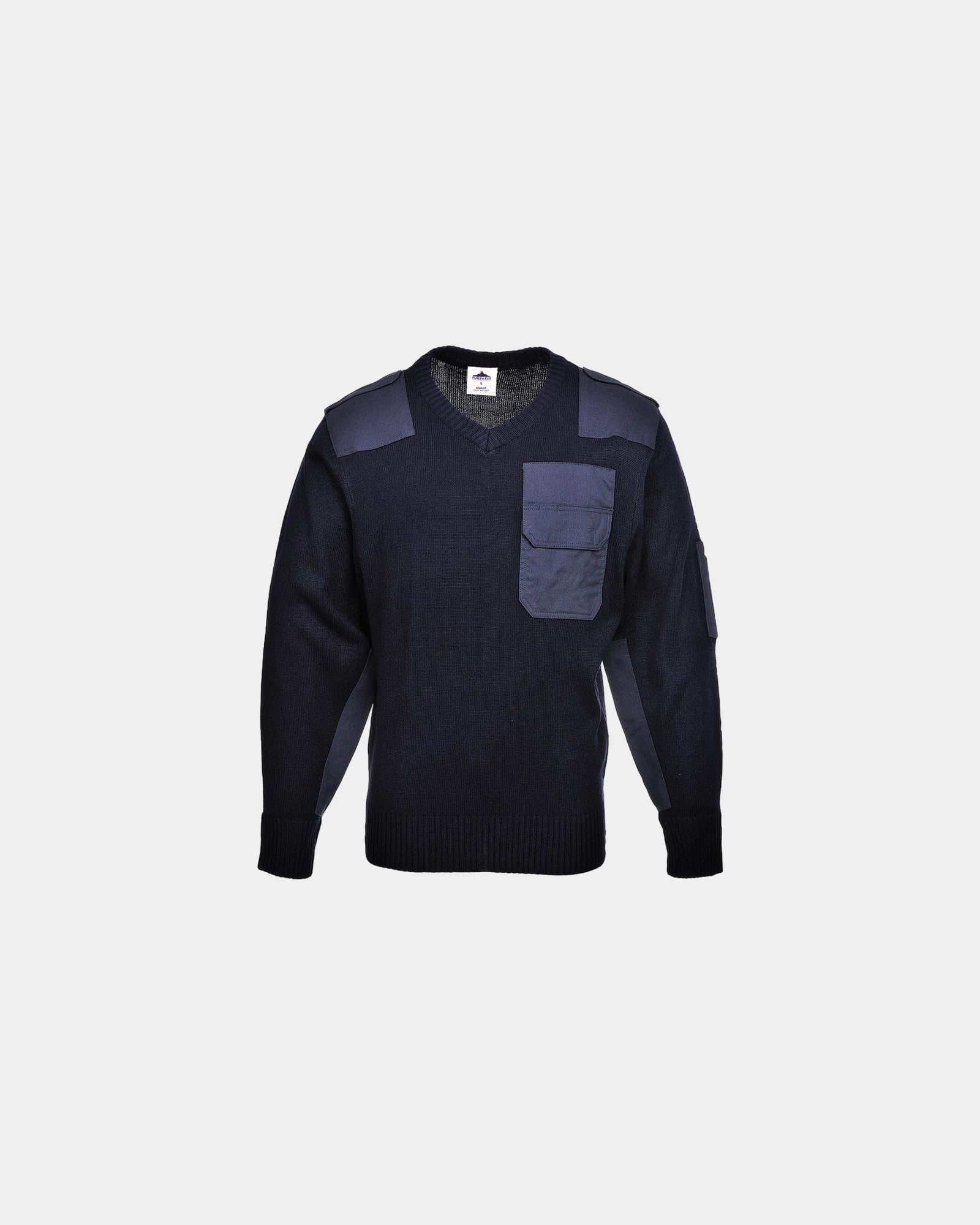 Pullover acrilico rinforzi spalle e gomiti da personalizzare - Blu Navy